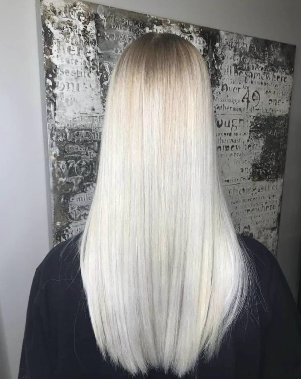 Platinum blonde straight hair