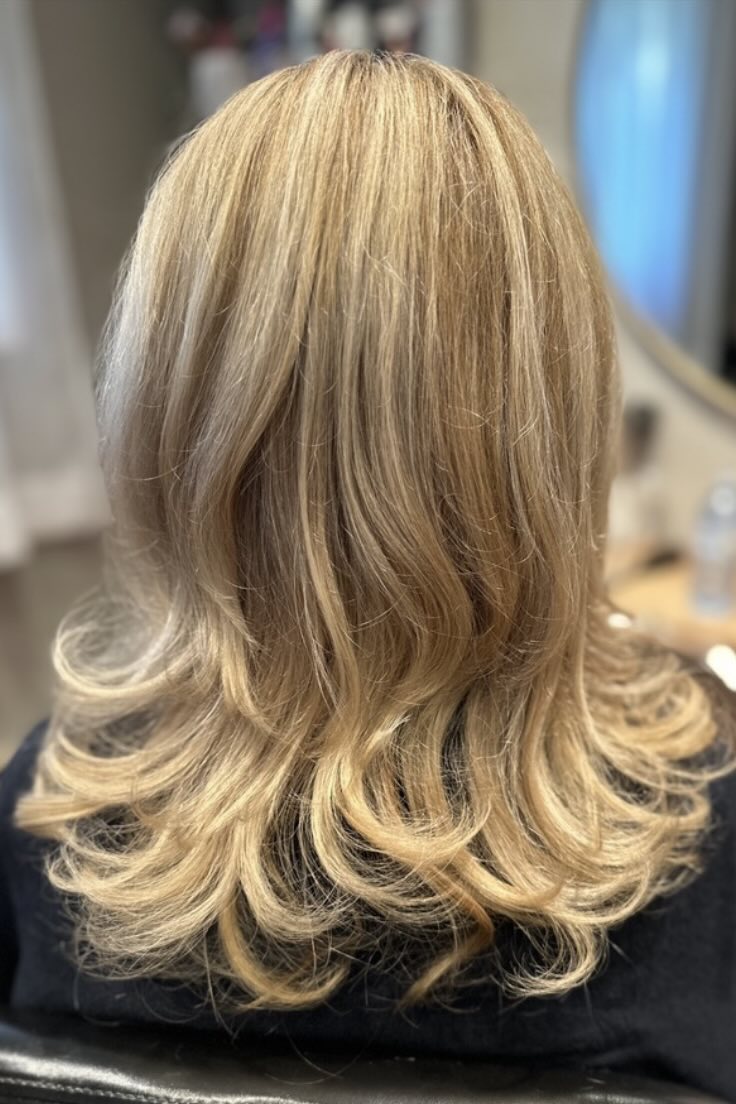 Medium length blonde hair